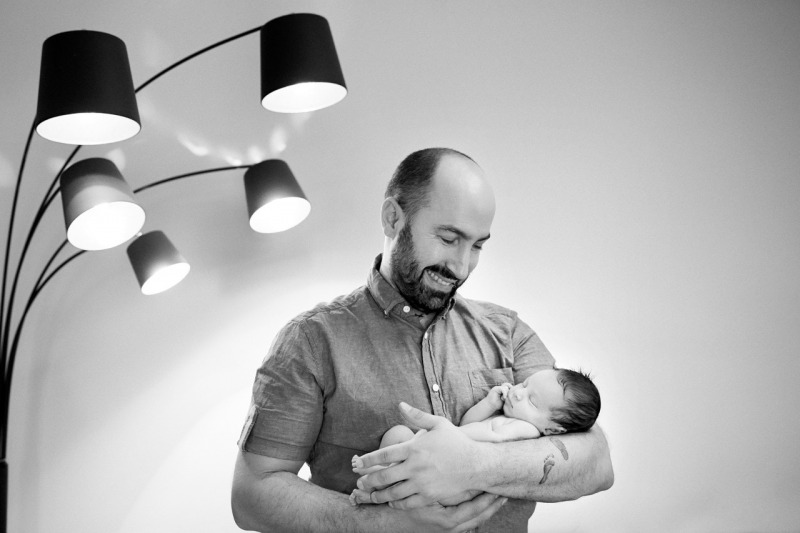Babyfotografie mit Vater